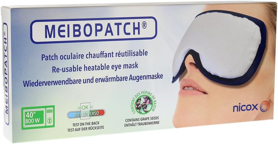 Meibopatch - Reuseable Heatable Eye Mask For Blepharitis, MGD, Dry Eye, Tired Eyes, Cysts, Chalazion, Temperature Test Strip