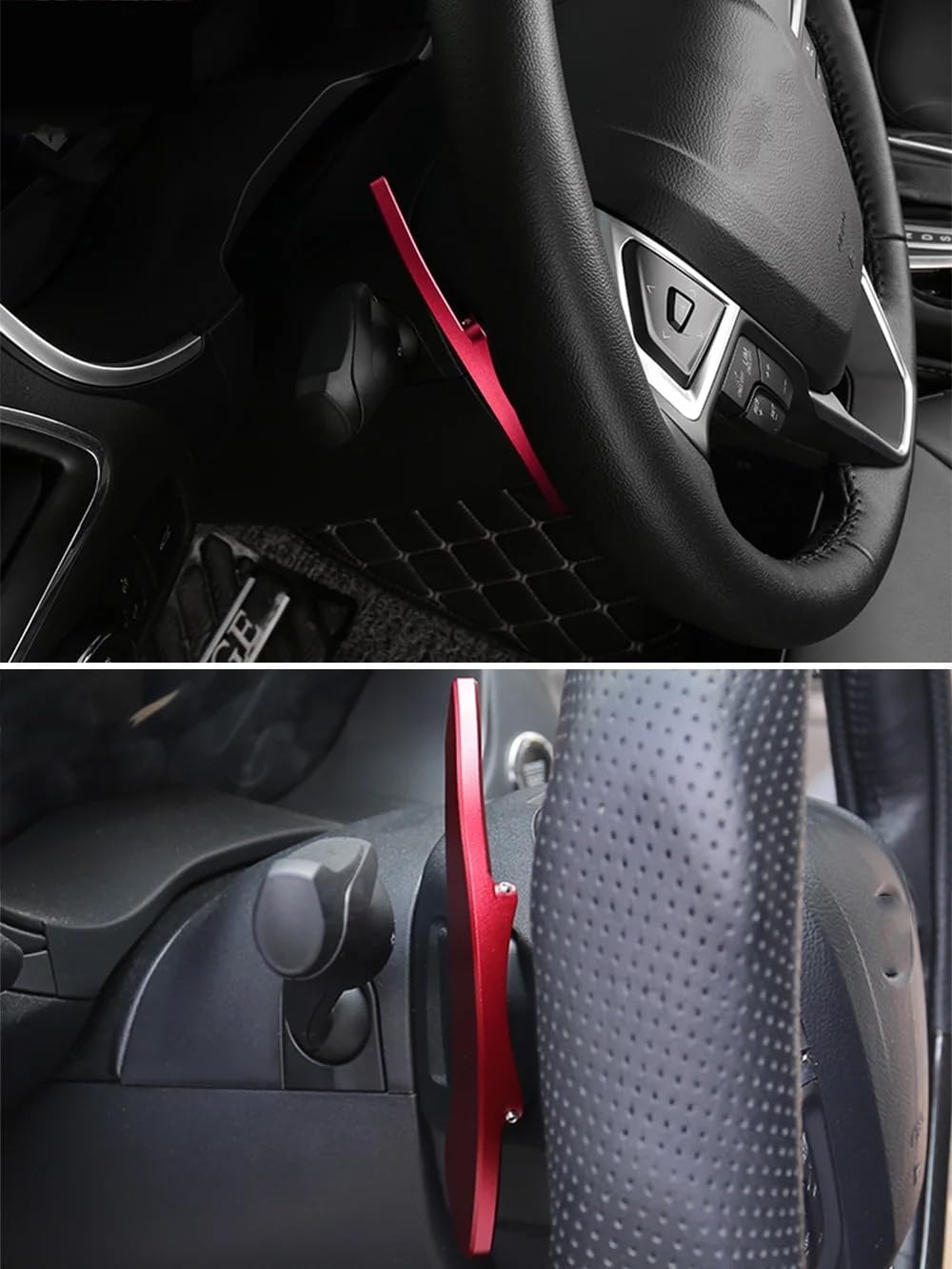 SANRILY Aluminum Steering Wheel Paddle Shifter Covers Fit for Ford Fusion 2nd Gen 2016-2018 Edge Mondeo Fit for Lincoln Continental MKX MKS Paddle Extended Shifter-Red 2 Pieces