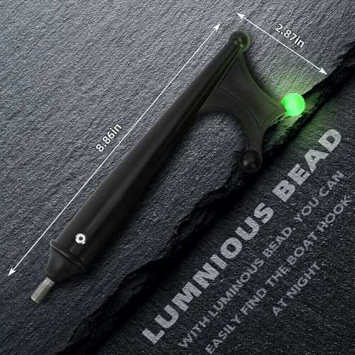 SAN LIKE Boat Hook with Telescoping Extension Pole,Durable Floating Lightweight and Sturdy Aluminum 3 Sections Boat Pole with Luminous Bead,Boating Accessories Non-Slip Push Pole for Docking-4.27FT