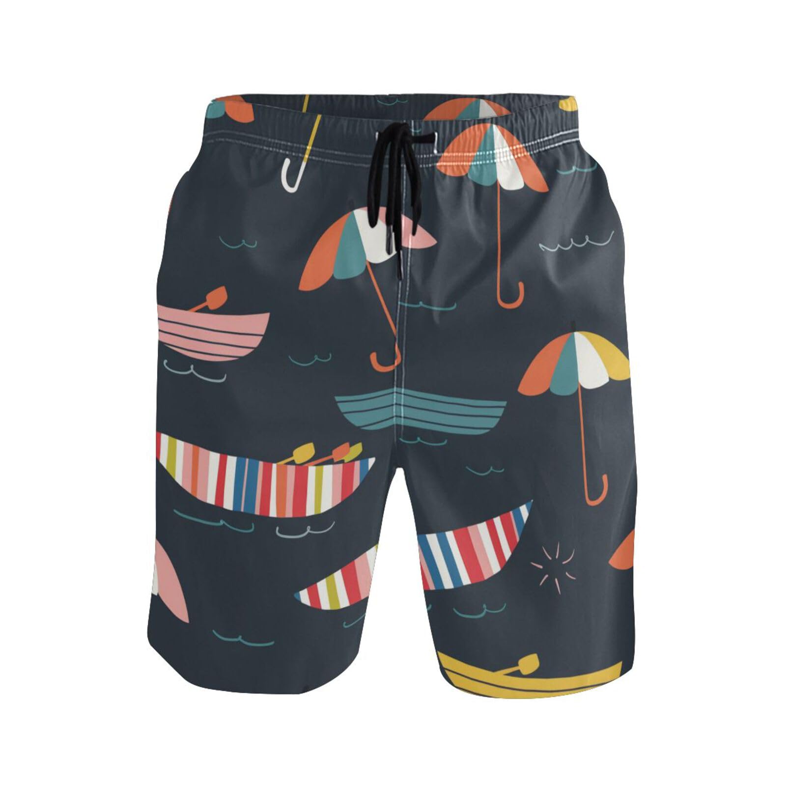 Short de plage rayé coloré extensible pour homme style décontracté - 8