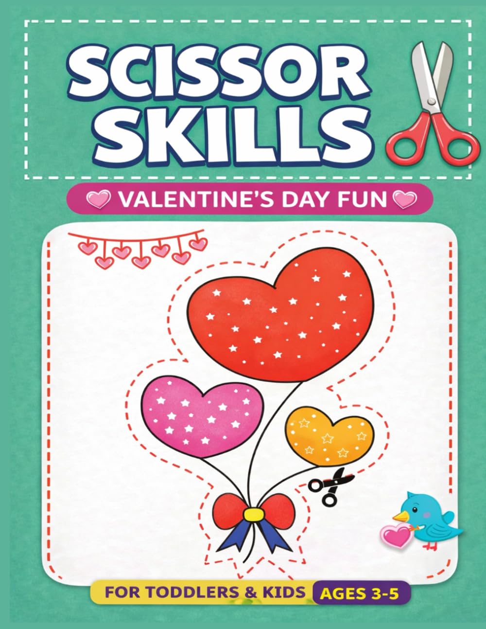 Scissor Skill Book: A fun Valentine’s Day scissor skills workbook for toddlers and preschoolers to practice cutting, build fine motor skills, and enjoy screen-free learning.