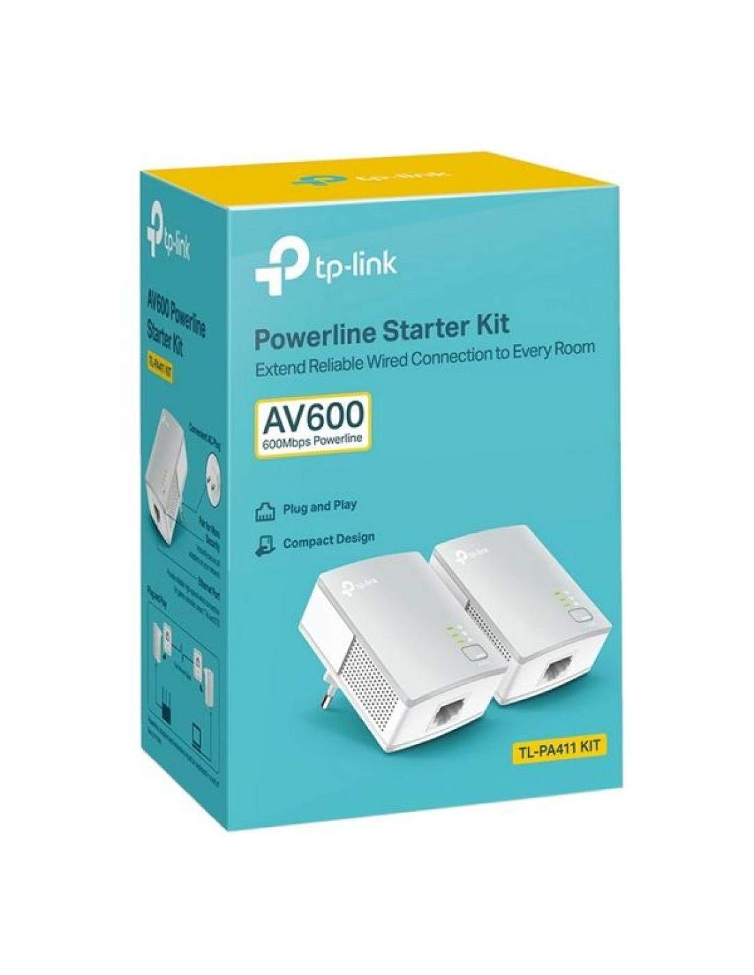 TP-Link PA411KIT 500 Mbit/s Ethernet Biały 2 szt. - Adaptery sieciowe Powerline (500 Mbit/s, IEEE 802.3,IEEE 802.3u, Fast Ethernet, 10,100 Mbit/s, OFDM, 128-bit AES)