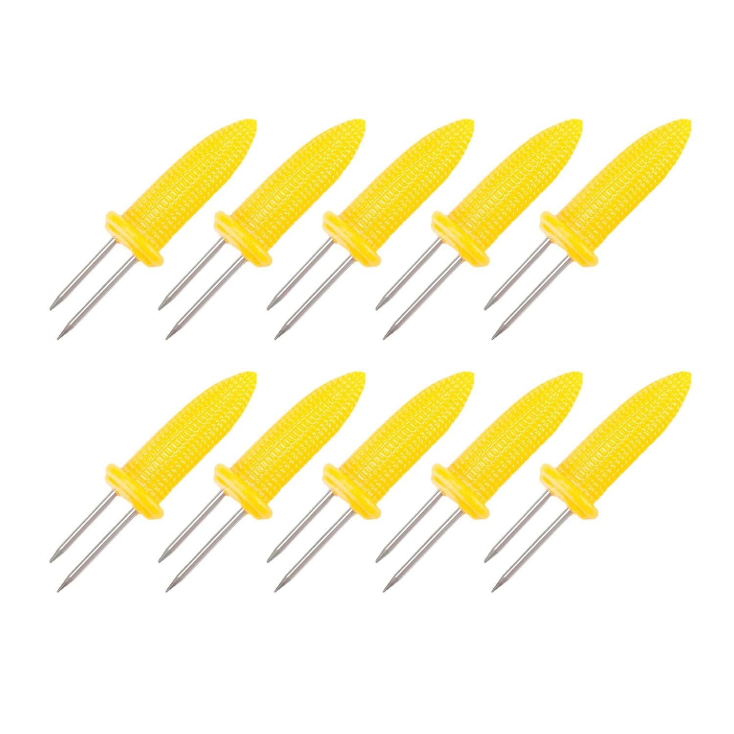 PRECORN Lot De 8 Supports Pour épis De Maïs Avec Poignée En Bois Pour Barbecue - Support De Maïs En Bois - Poignée En Bois - Accessoires De Barbecue