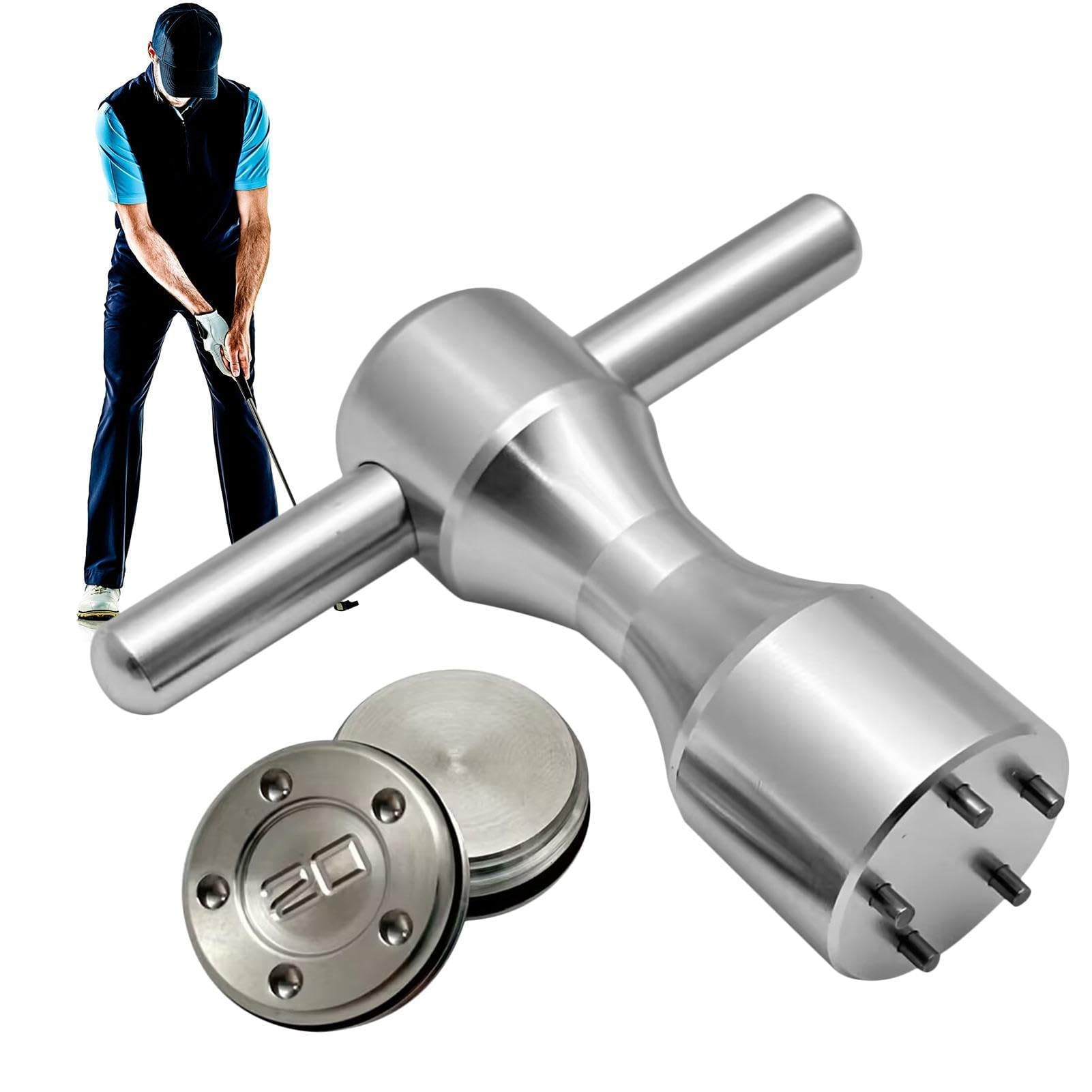 KASTWAVE Golf Putter Weights, 20g Golf Weights Wrench Kit, 5 Pin Sports Golf Club Wrench Tool, Golf Wrench Driver Tool, Golf Weights, Durable, Compact for Golf Clubs