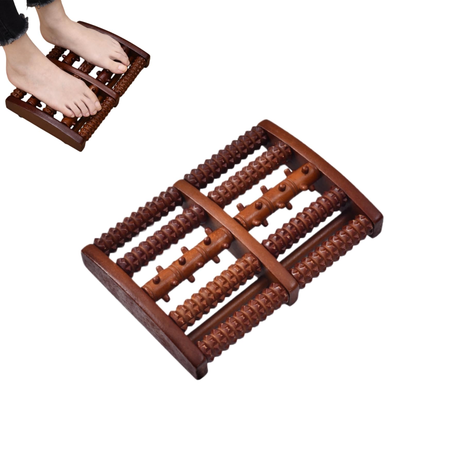 Rodillo de masaje de pies de madera, rodillo manual para fascitis plantar, masajeador de plantas de los pies para relajarse, promover la circulación sanguÃnea y acupresión, ergonómico 27 x 19