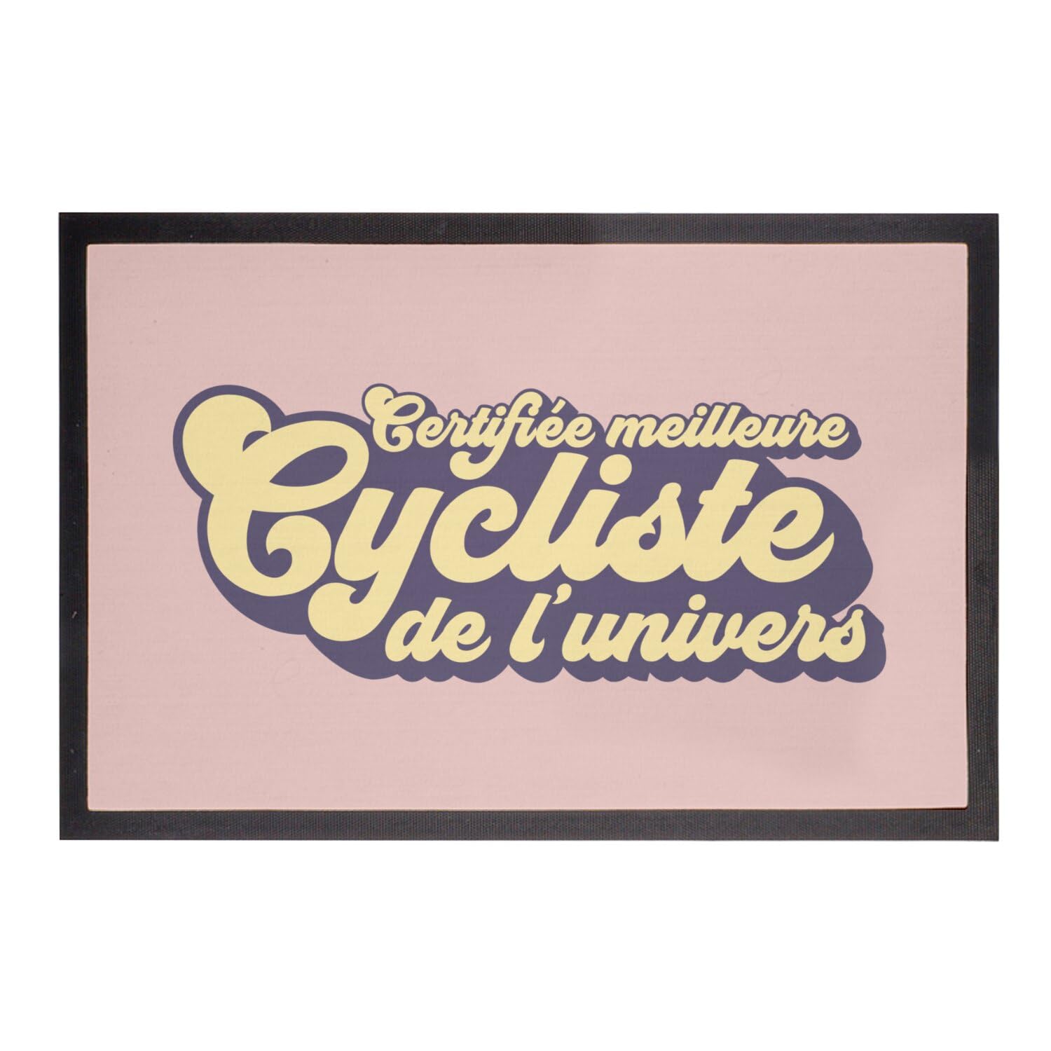 Paillasson Rose Vélo Route et VTT 60x40cm pour l'entrée des cyclistes