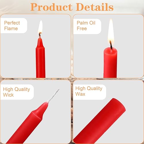 Miniatura 3 de MTLEE Paquete de 300 velas sin goteo de 4 pulgadas para lanzar campanadas, hechizos, rituales, curación, trabajo mágico y juego de cera (3 colores)