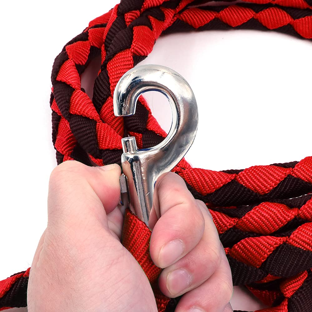 Namvo Longe de Cheval de 3 m de Long à 4 brins avec Crochet Facile à Clipser, Accessoires équestres