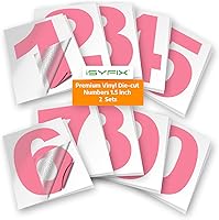 Vista 97 de iSYFIX Calcomanías de Números de Vinilo Verde Manzana – 1.5 Pulgadas Autoadhesivas (2 Juegos) – Calcomanía Premium Troquelada y Pre-espaciada