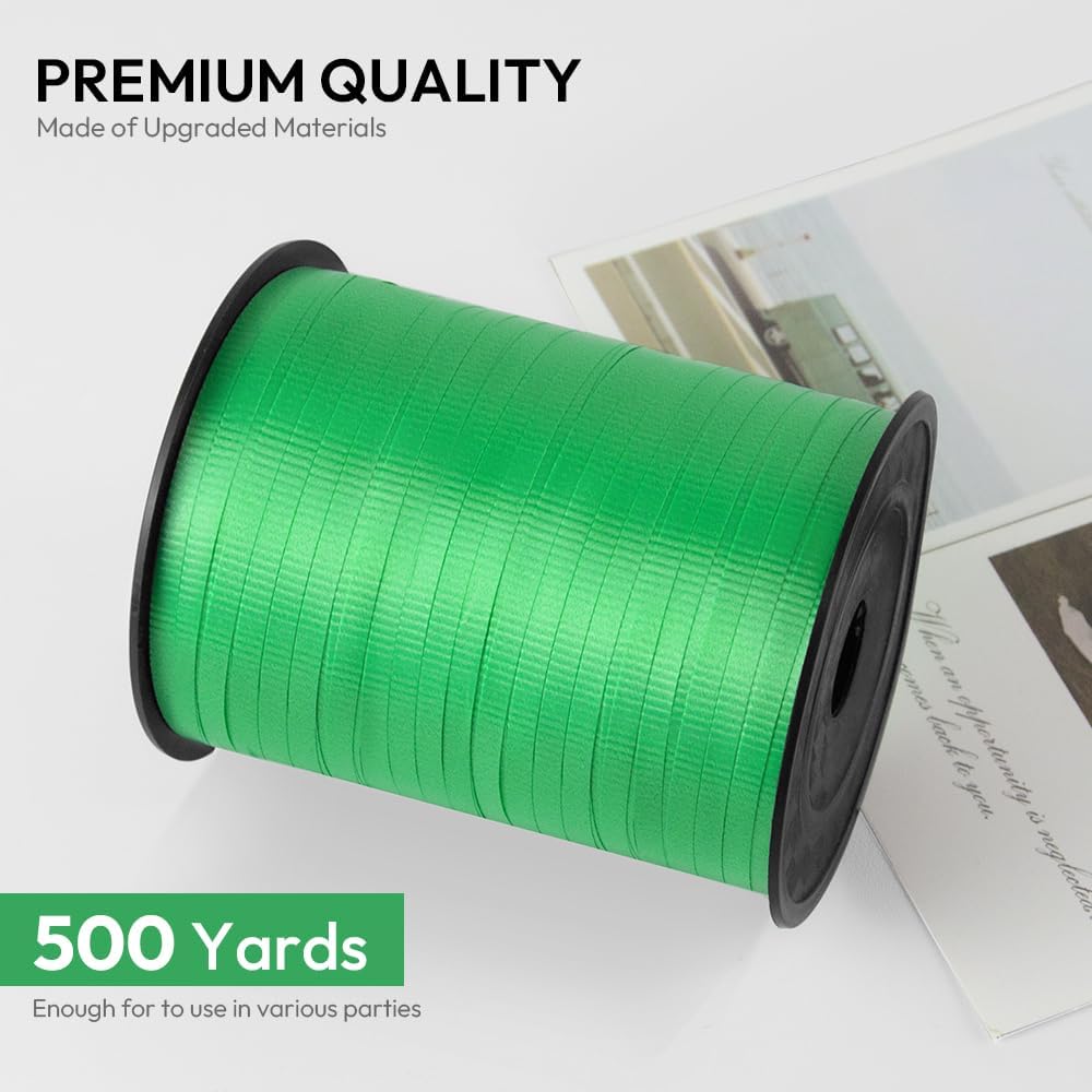 KMER LIFE Green Crimped Curling Ribbon 500 Yards for Gift Wrapping image 2