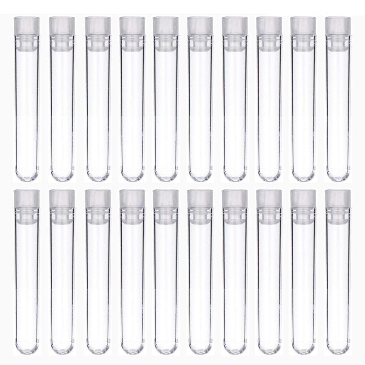 DEPEPE 30 Pack 6Ml Clear Plastic Test Tubes with Caps, 13×75Mm Mini Test Tubes