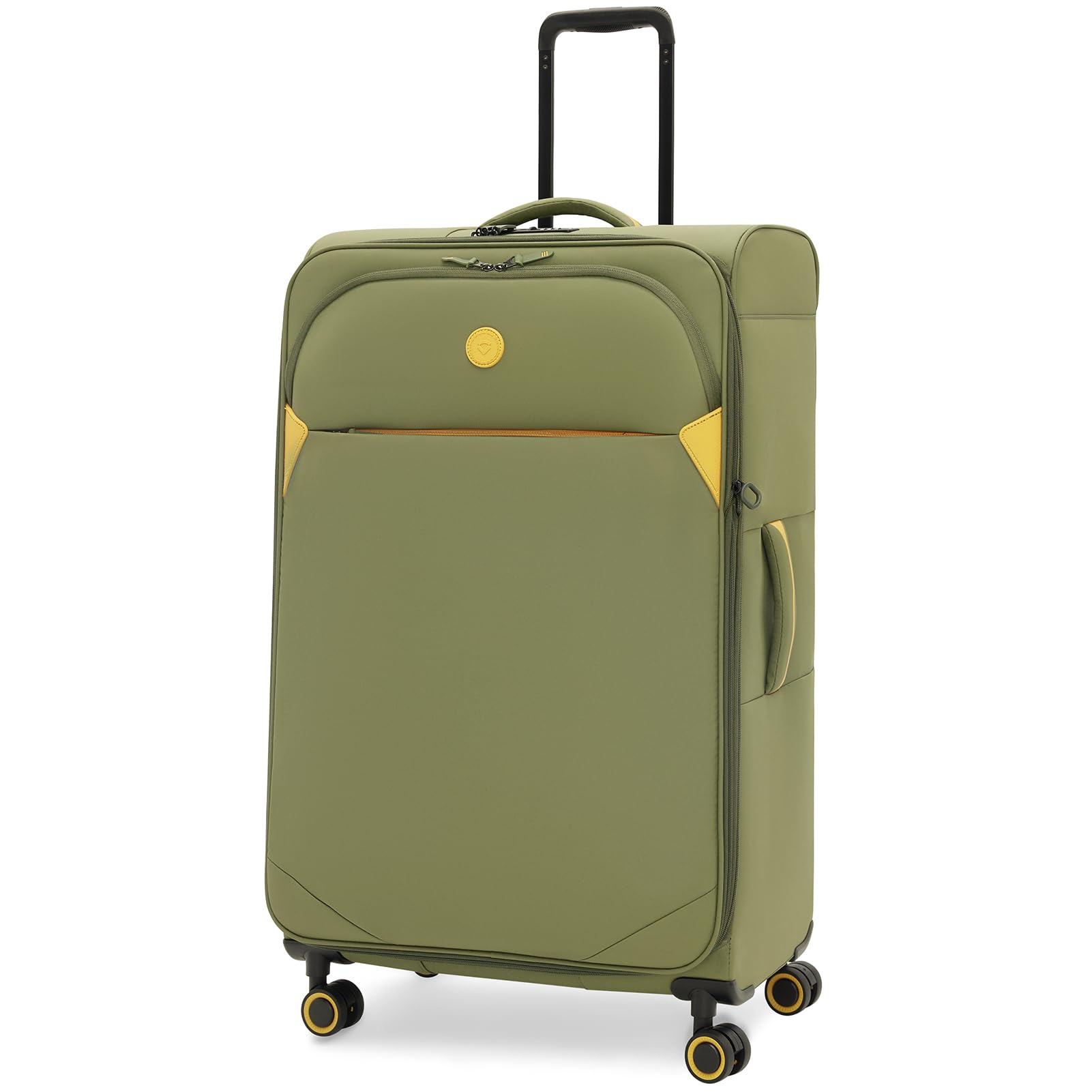VerageCambridge Lightweight Luggage Softside Expandable Spinner Wheel Suitcase,Green,Checked-Large 29-Inch