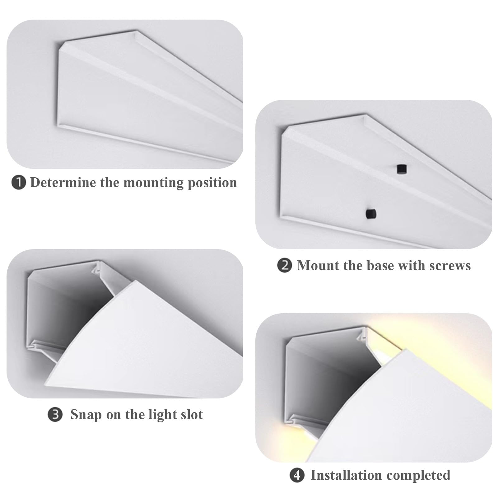 Aluminiowa listwa wykończeniowa z kanałem LED, pośrednie listwy oświetleniowe do narożników sufitowych i ściennych, dekoracja, 18ft / 5,5 m, nowoczesny akcent do domu