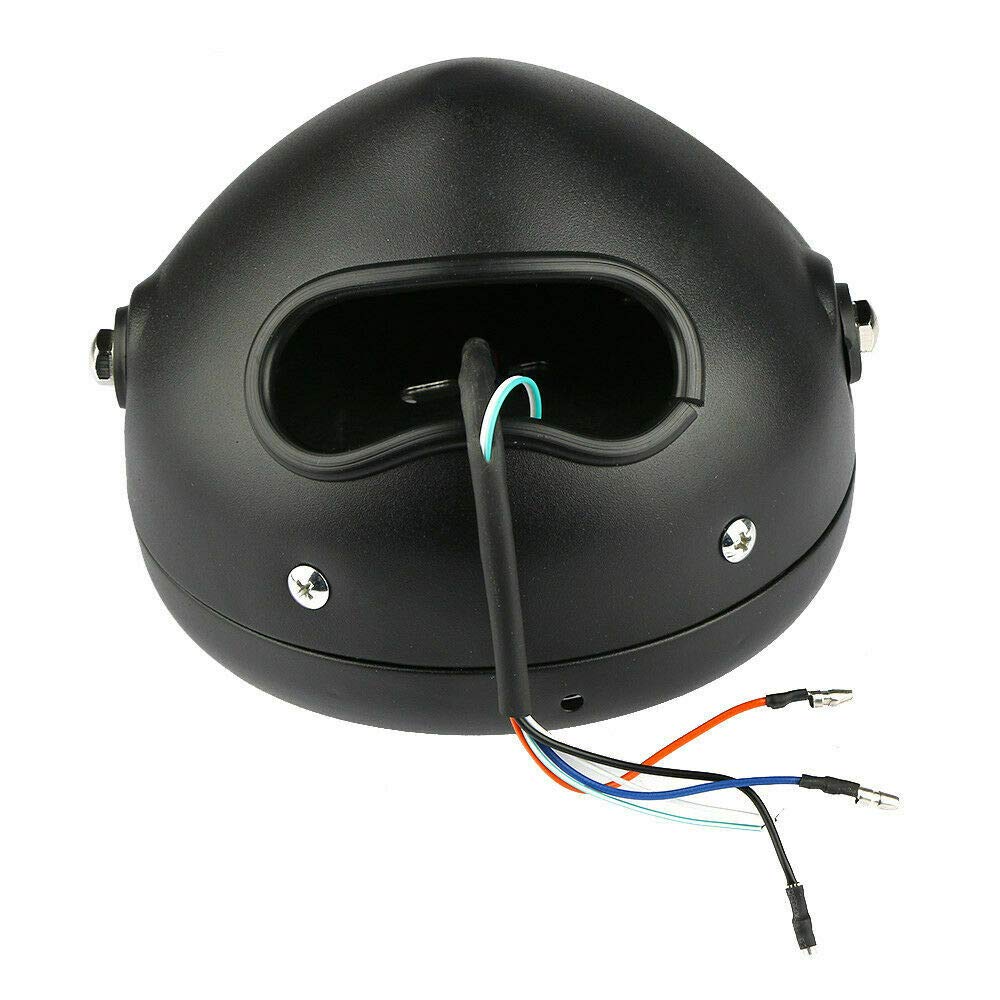 Baceyong Faro anteriore per moto, Faretti moto, Faro anteriore a LED Shell nero Lampada con lente bianca