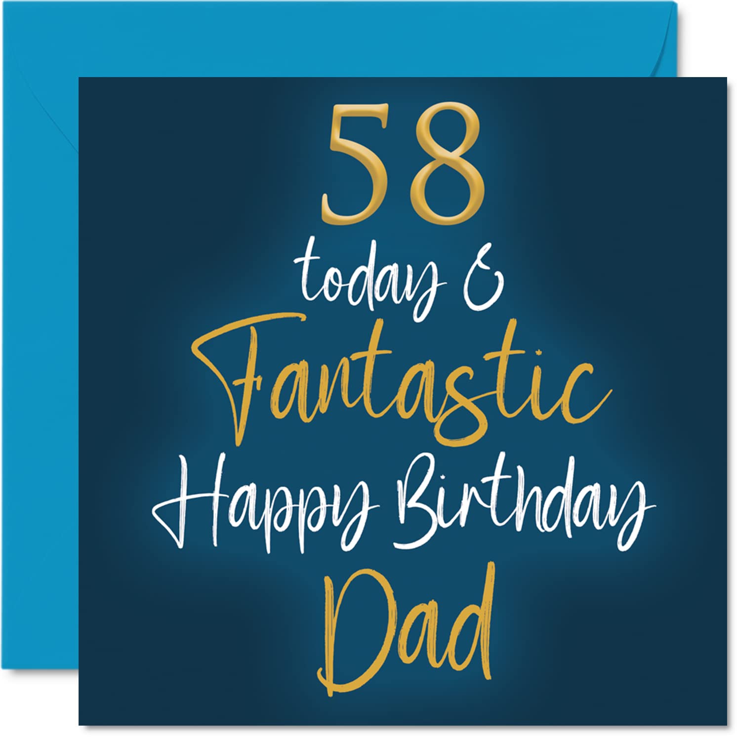 Fantastic 58th Birthday Cards for Dad - 58 Today & Fantastic - Happy Birthday Card for Dad from Son Daughter, Father Gifts, 145mm Greeting Cards Gift Daddy Papa