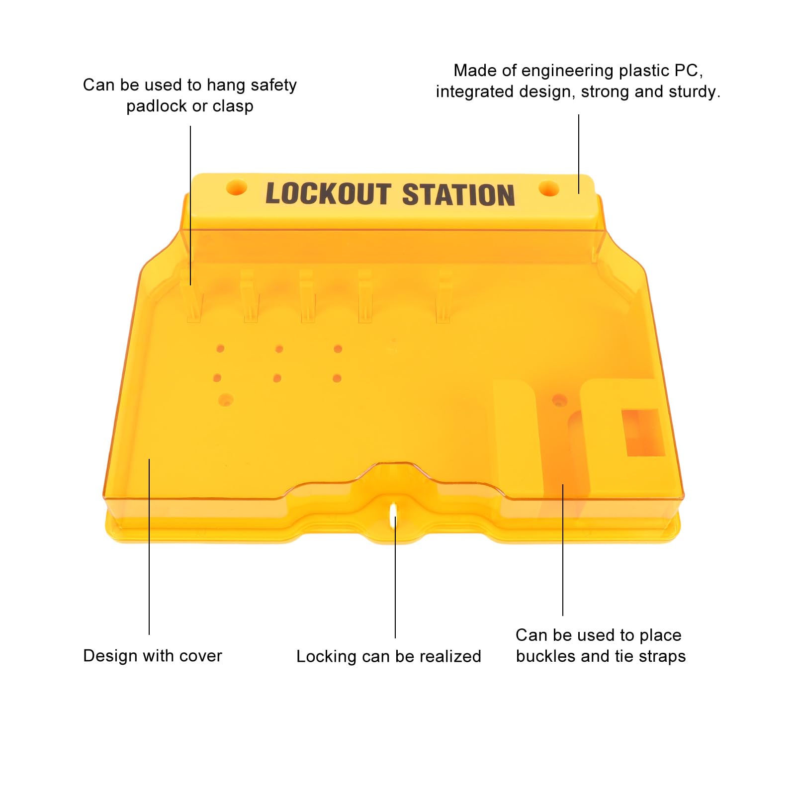 Lockout Tagout Station, Lockout Tag Out Kit Board mit 2 Haspen und 10, transparente Abdeckung Wandmontage Lockout Sicherheitsversorgung