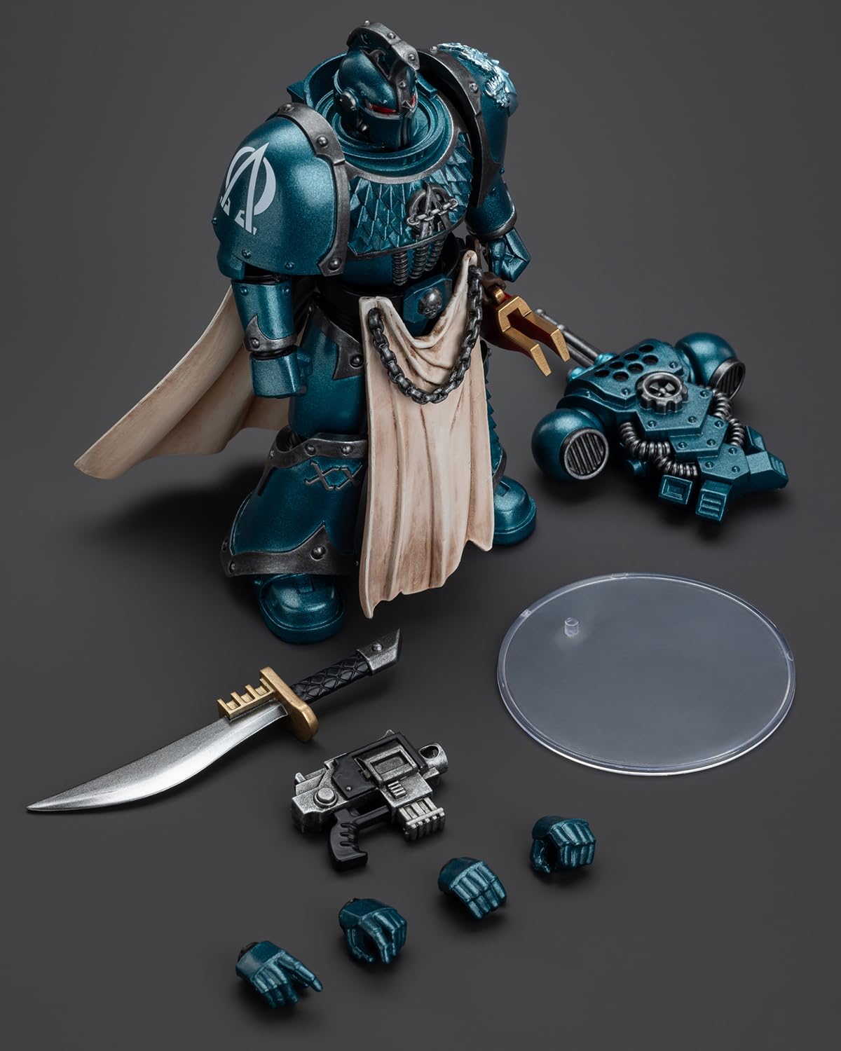 GWTCTOY JoyToy GW oryginalna licencja 1:18 figurka akcji, Alpha Legion Legion Praetor with Power Sword, 12 cm zestawy do montażu figurek kolekcjonerskich