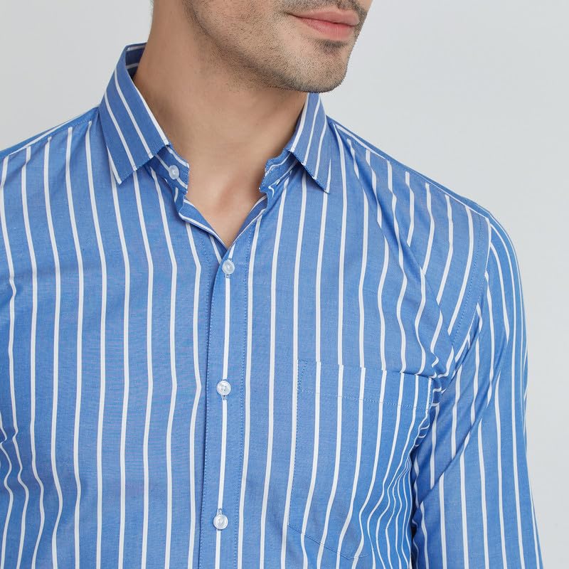 Image of Men's Striped Cotton Formal Shirt
