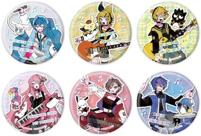 Pierpro Characters x Sanrio Characters 01 Collaboration Illustration Hologram Can Badge 2.2 inches (57 mm) Complete Set of 6 Boxes