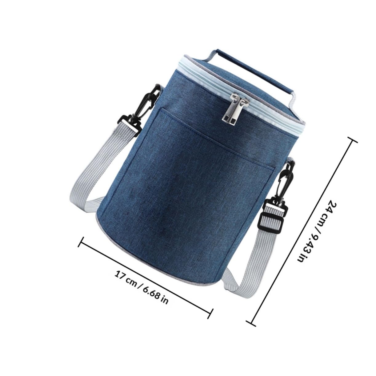 POPETPOP Mittlere Isoliertasche aus Oxford Stoff Aluminiumfolie Tragbare Thermotasche Lebensmittel Tragetasche Dunkelblau für Camping und Freizeit