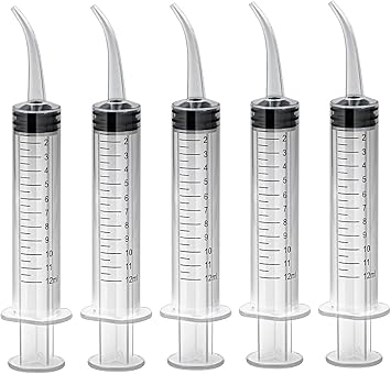 6 Pack Pet Feeder 12ml With Curved Tip Dental Irrigation Syringe For Rinse Oral Care Tonsil Stone Jet Liquid Injection Oil Glue Lab Pet Feeding With Clear Measurements Z7f41e255c68e4ed32f9dz