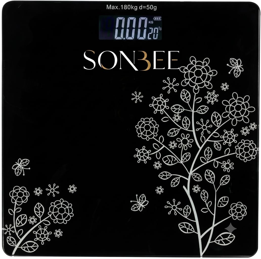 with DB India Electronic Thick Tempered Glass LCD Display Digital Personal Bathroom Health Body Weight Weighing Scales For Body Weight,weight machine for human body black-image-3