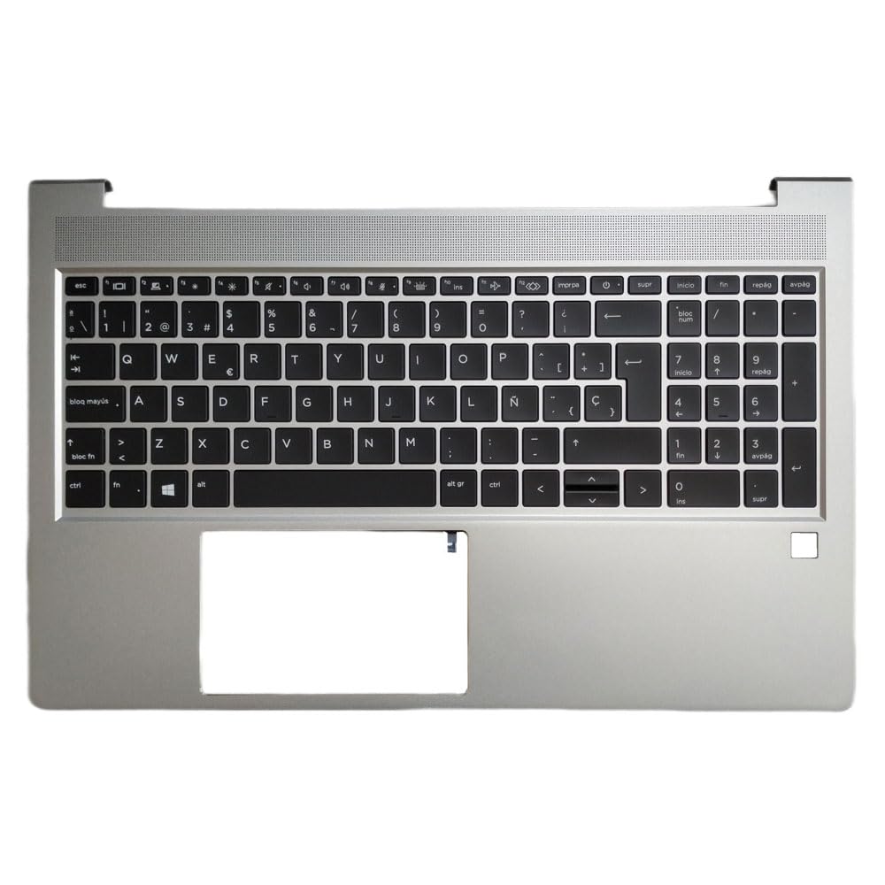 Laptop Replacement Keyboard Compatible for HP ProBook 450 G8 455 G8 4BX8QTATP40 Spanish Layout with Palmrest Upper Cover Case Backlit