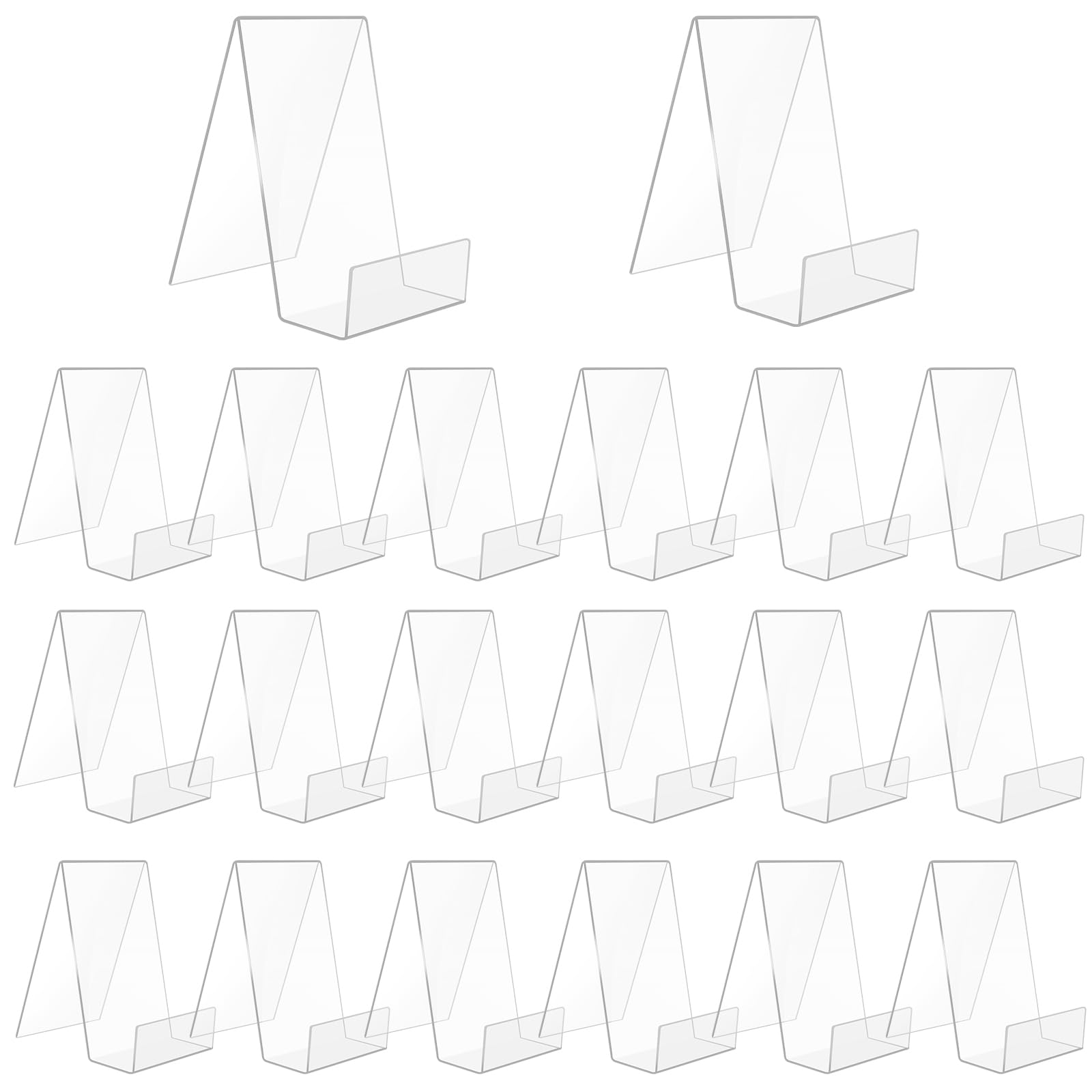 SWAWIS 20 Pezzi Fermalibri in Acrilico Trasparente da Tavolo 10,5x9x7,5 cm Supporto per Libri