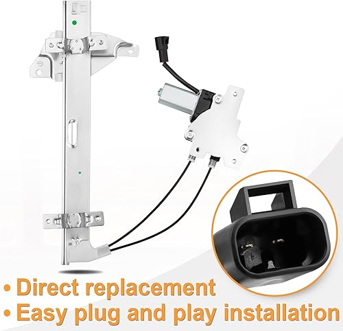 Miniatura 5 de Elevalunas eléctrico del lado del pasajero trasero con motor de repuesto para Buick Century, Buick Regal 1997 1998 1999 2000 2001 2002 2003 2004