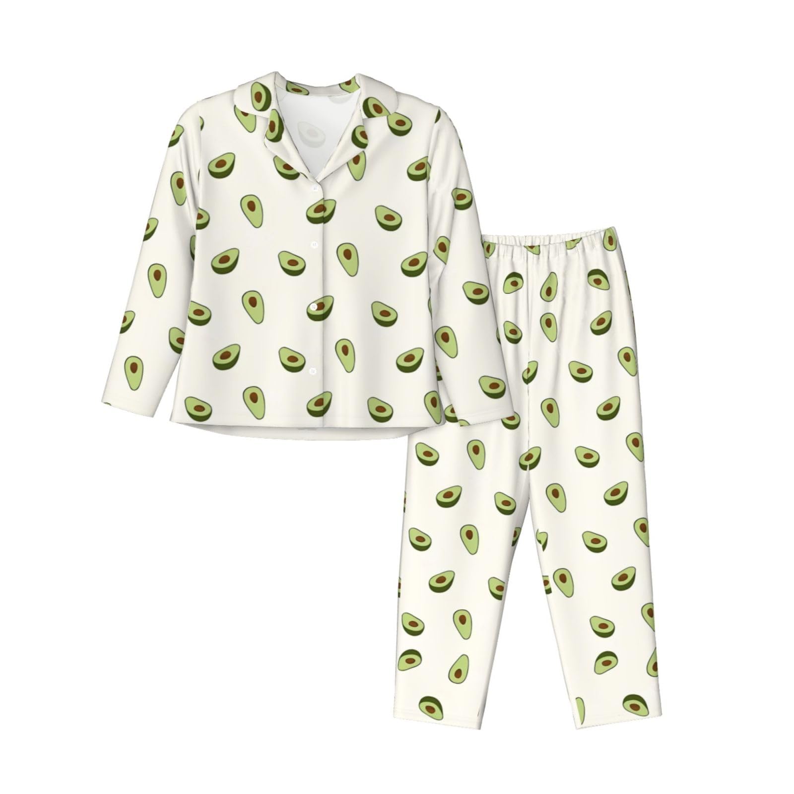 Pijama Aguacate Niña Conjunto De Pijama De Manga Larga Con Tampado