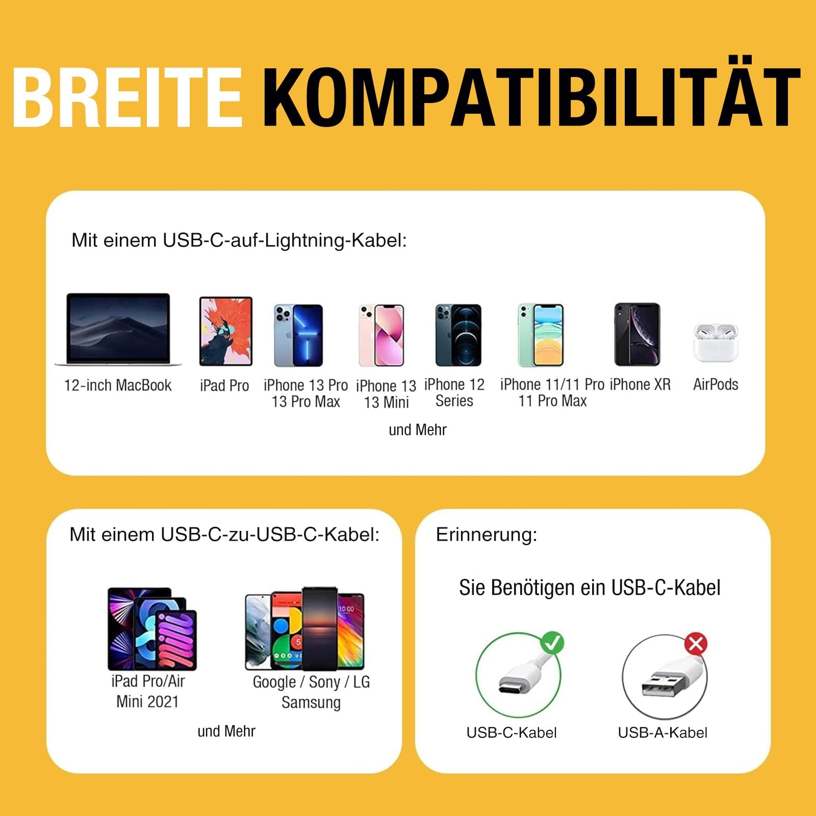 DEWALT Heavy Duty 30W PD USB-C Wandladegerät, Baustellen USB-C Ladegerät, Typ-C Schnellladegerät, EU Stecker, kompatibel mit iPhone 17 16 15 14 13 12 Pro Max iPad Pro