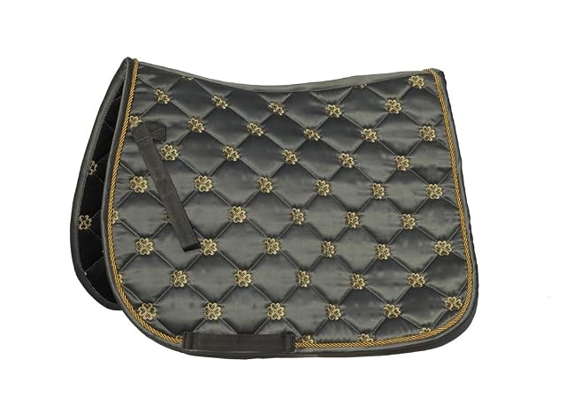 Rhinegold 415-F-GREY Lucky Clover-Almohadilla para sillín de satén, Unisex Adulto, Gris, Plein