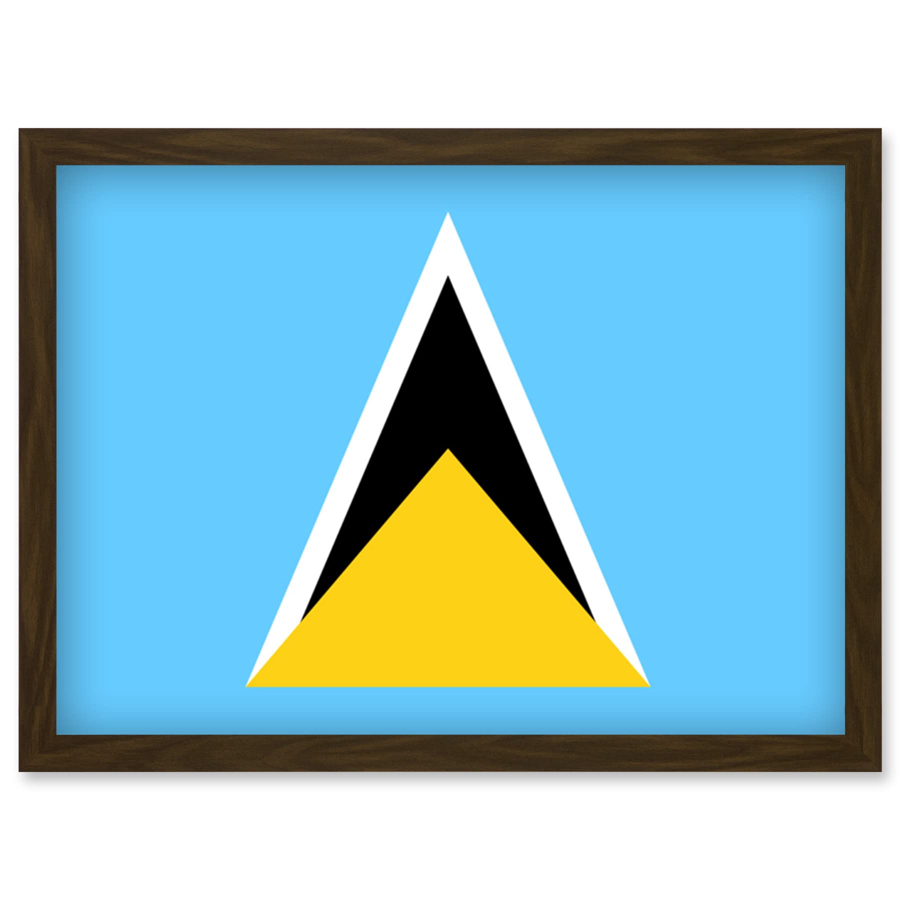 Artery8 Saint Lucia National Flag Patriotic Vexillology World Flags Country Region Poster Artwork Framed Wall Art Print A4