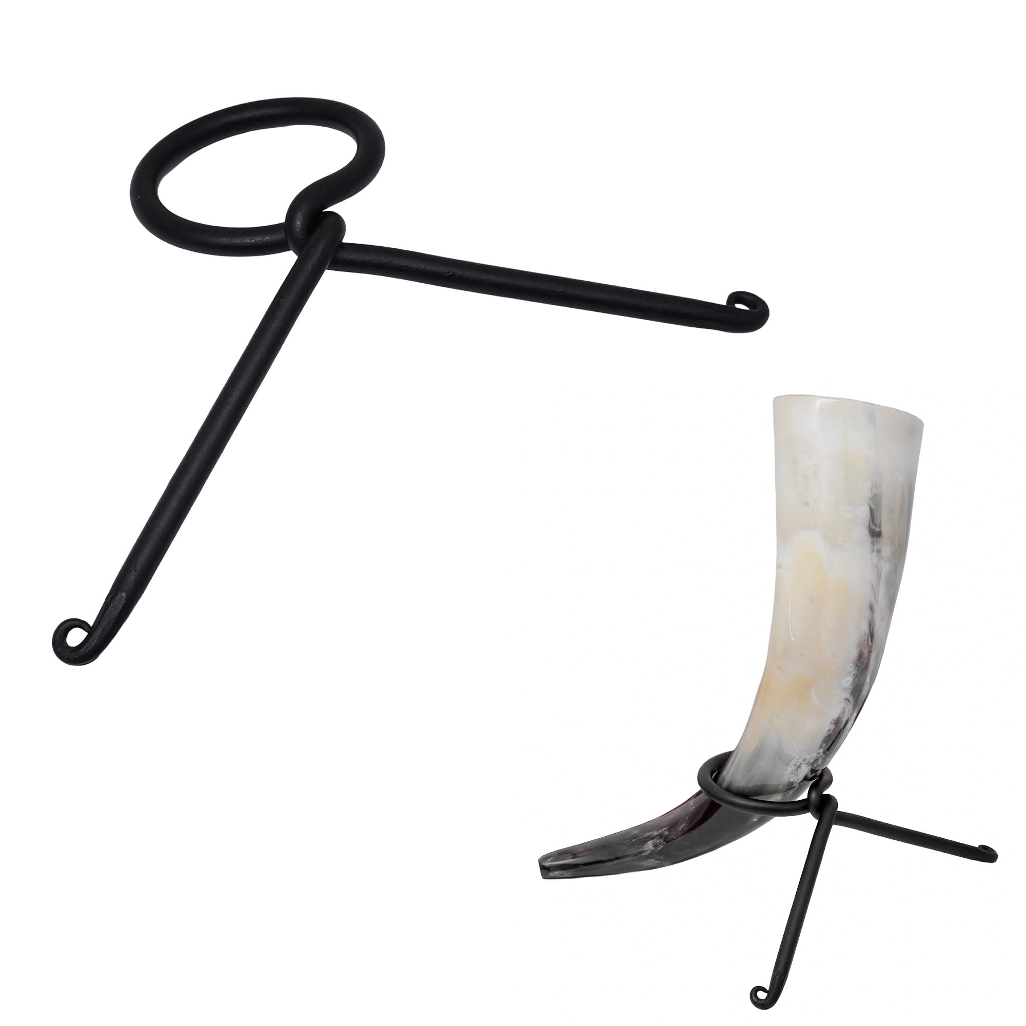 House of Warfare Medieval Iron Horn Stand for Drinking Horns Viking Beer Mead Horn Stand Made From Sturdy Iron for Display and Decor