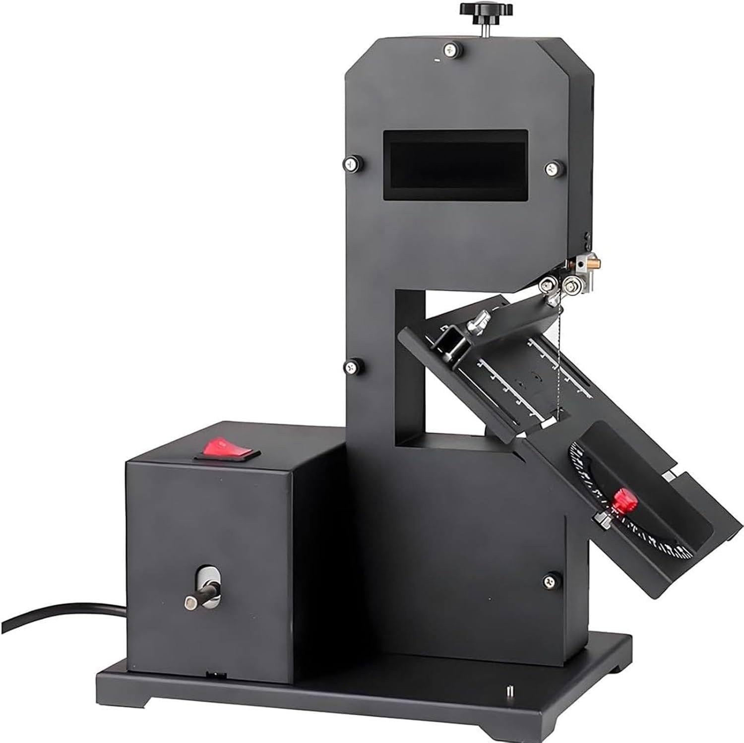 Sierra De Cinta De Sobremesa Profesional,Sierra De Cinta Multiusos Automática De 800 W, Cortes Rectos/Curvos/Arcos/Multiángulo, Ideal para Moler Y Pulir