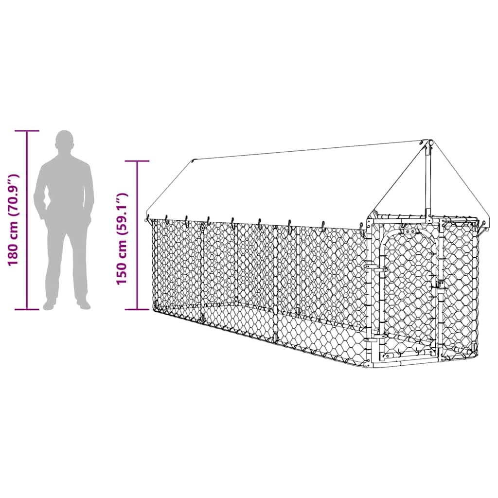 Chenil extérieur avec toit 400x100x150 cm