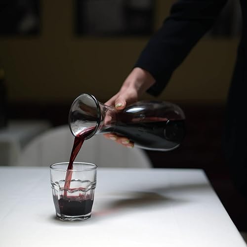 Miniatura 5 de Bormioli Rocco Misura PZ - Juego de 2 jarras de vidrio transparente de 33.75 onzas con línea de calibración para vino, agua, jugo y leche, base