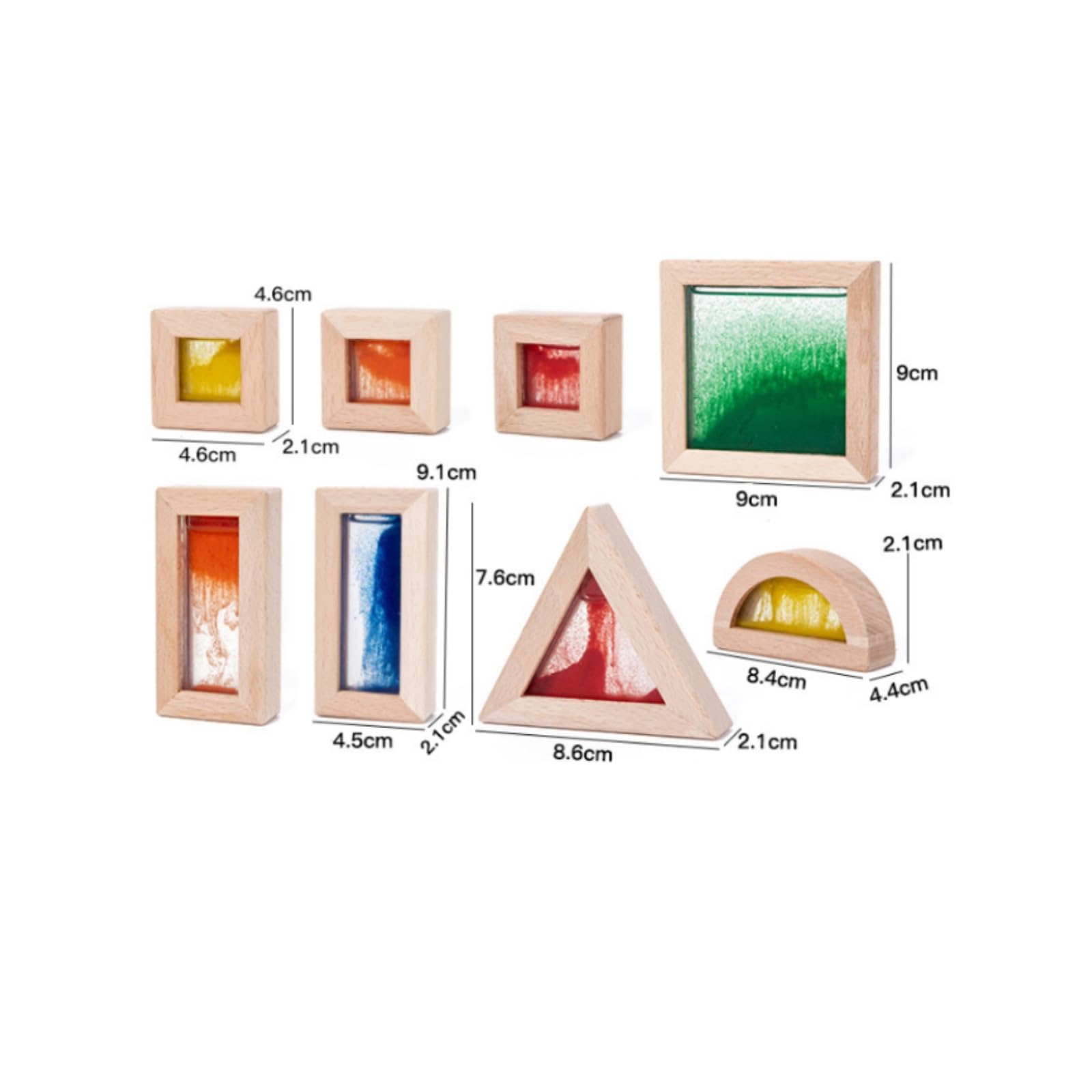 8 Pezzi Blocchi Sensoriali Creativo | Trasparente, Blocchi da Costruzione con Finestre Acriliche, Impilatori Geometrici, per Aula Scolastica