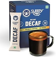 Sleepy Owl Decaf Coffee Sachets | 100% Arabica | Instant Coffee | Decaffeinated Coffee Sachet | Smooth Taste & Rich Aroma | Make It Hot or Cold | 45g (30 Sachets x 1.5g)