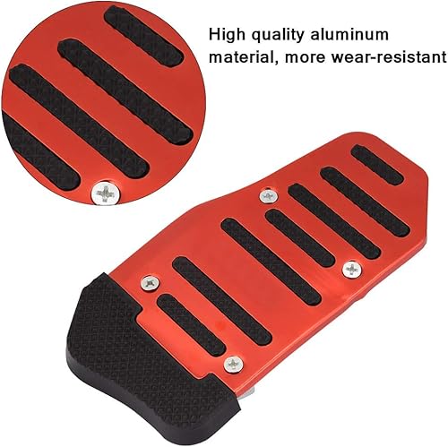 Miniatura 3 de Terisass Cubierta de pedal de freno Accele o almohadilla de aleación antideslizante Accele o almohadilla Abs Material de aleación de aluminio Rojo