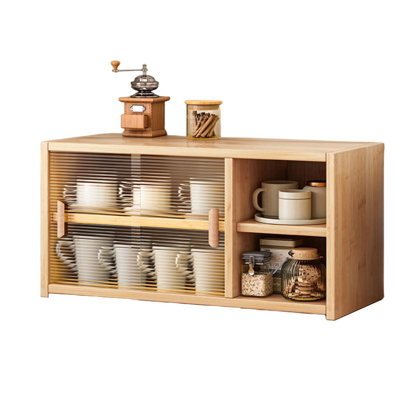 Amazon｜収納キャビネット 食器棚 アクリル扉 ミニ食器棚 キッチン収納