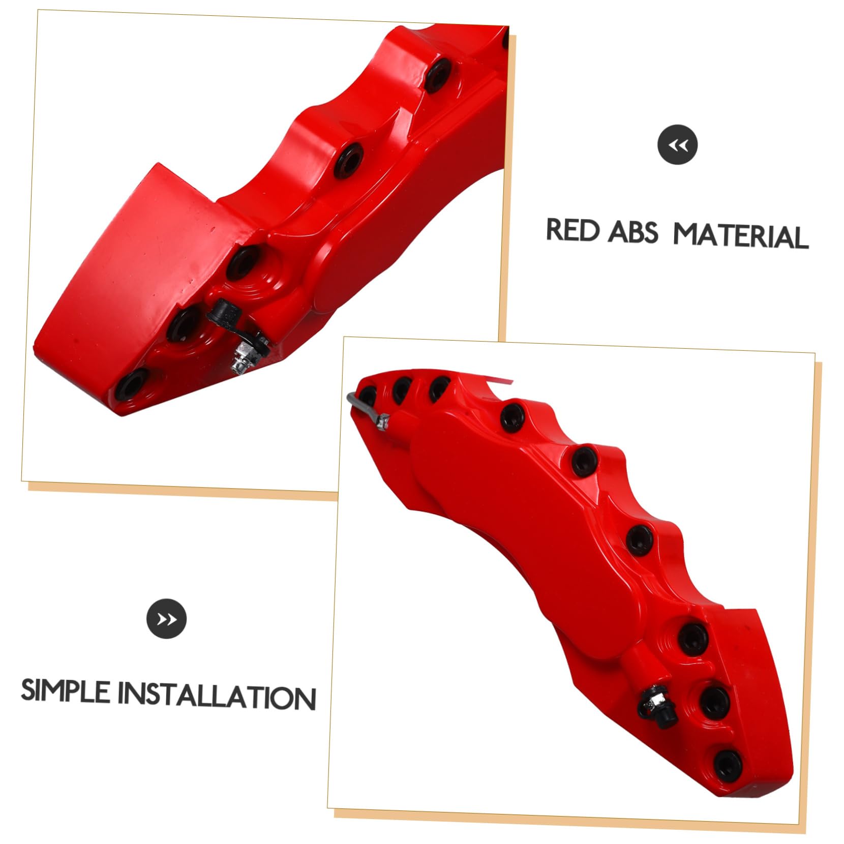 Copripinza Freno Auto Rosso in ABS, 1 Paio, Decorativo