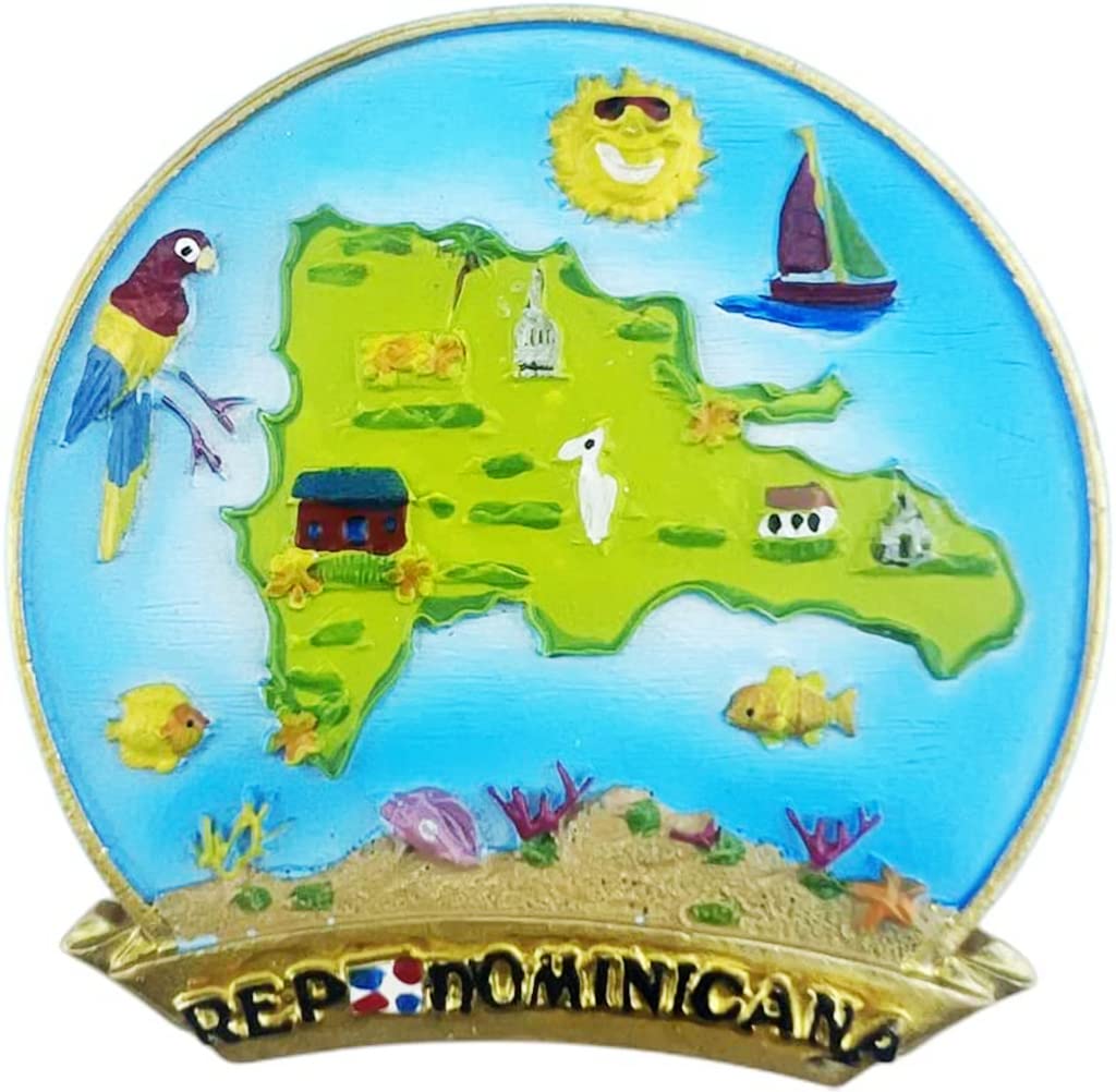 Altko The Dominican Republic Caribbean Sea Magnet Fridge Refrigerator Magnet Decoration Sticker Souvenir Resin Crafts Kitchen Whiteboard
