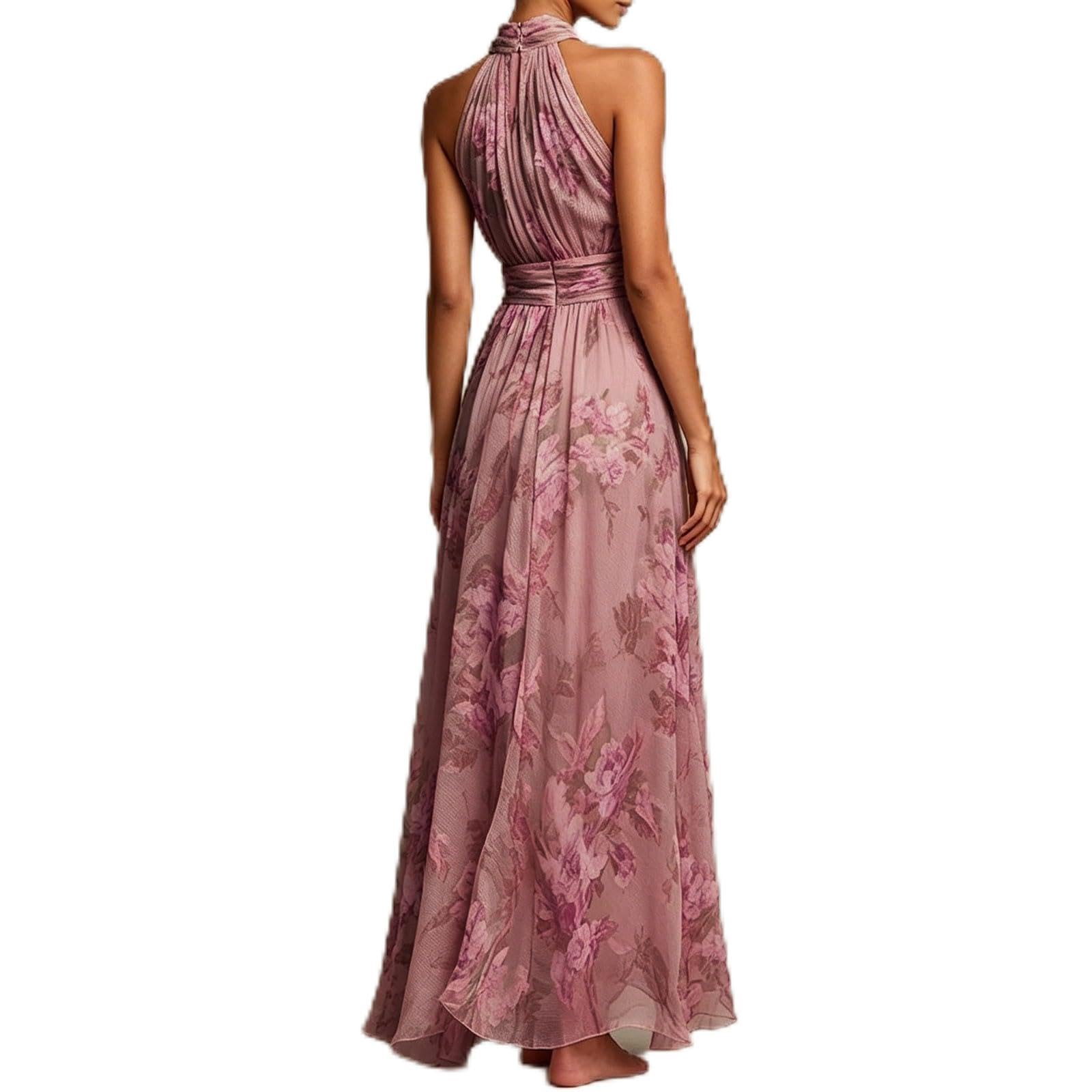 Abito da Sera da Donna - Lungo, Spalle Scoperte, da Cocktail, Motivo Floreale, Linea Ad A, in Tulle, Elegante, per Matrimonio, Maxi Abito da Ballo, Abito da Ballo, Abito da Ballo da Donna