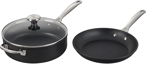 Le Creuset Toughened - Juego de utensilios de cocina antiadherentes PRO, 3 piezas (sartén de 10 pulgadas, 4.25 cuartos de galón de capacidad con