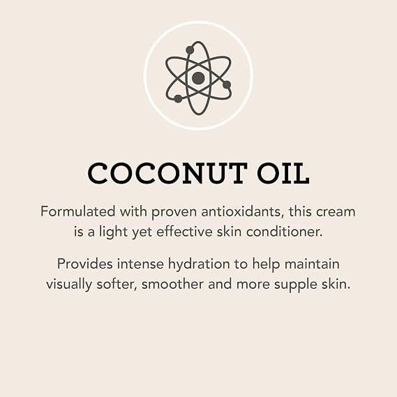Coconut Oil Body Cream, Superfood Moisturizer for Face & Body - Extra Virgin Formula for Silky Smooth Skin - Infused with Antioxidants & Hyaluronic Acid - Daily Hydration for All Skin Types - 16 oz