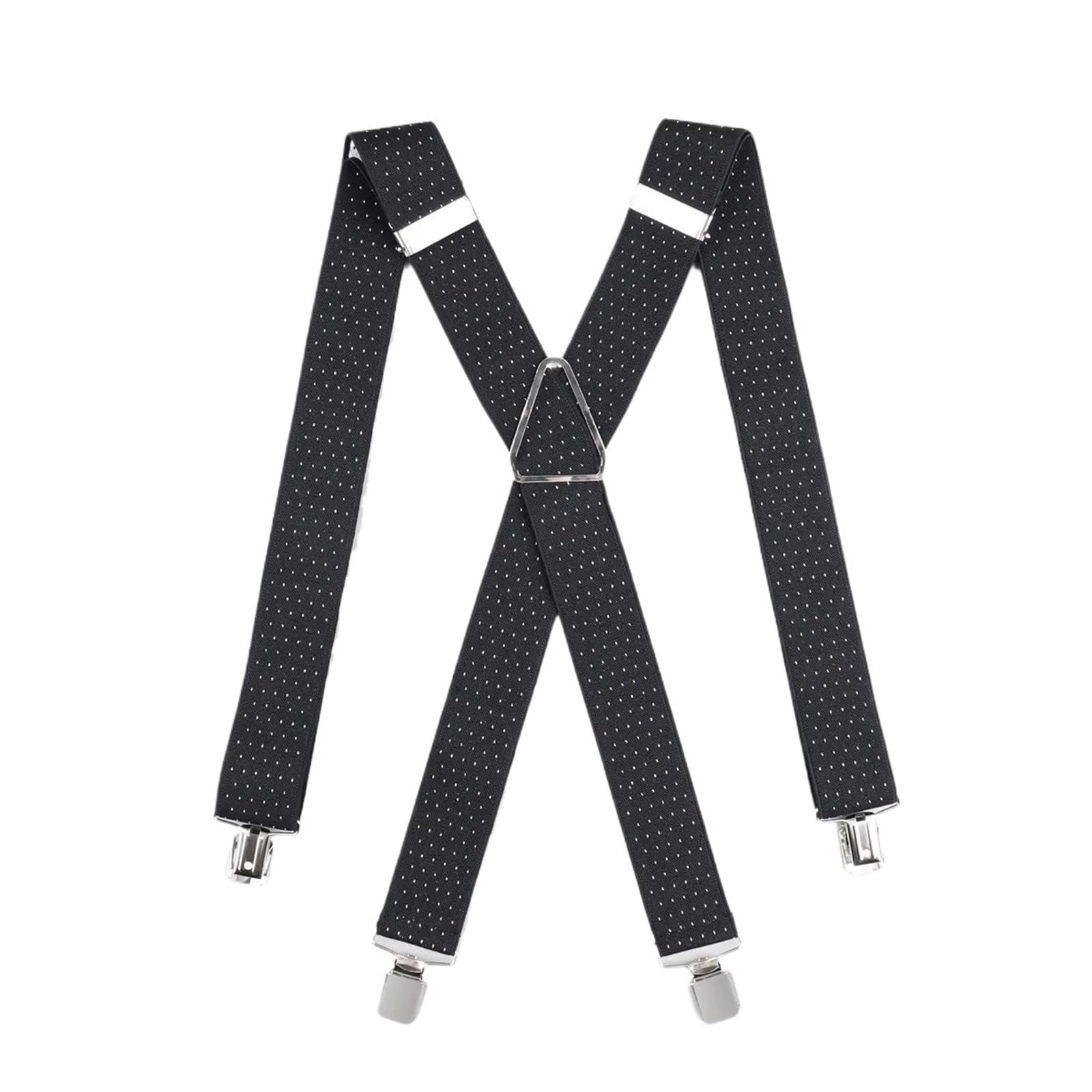 VMDVBNA Men's Braces Men's Suspenders Elastic Elastic White Dot Suspenders(Black)