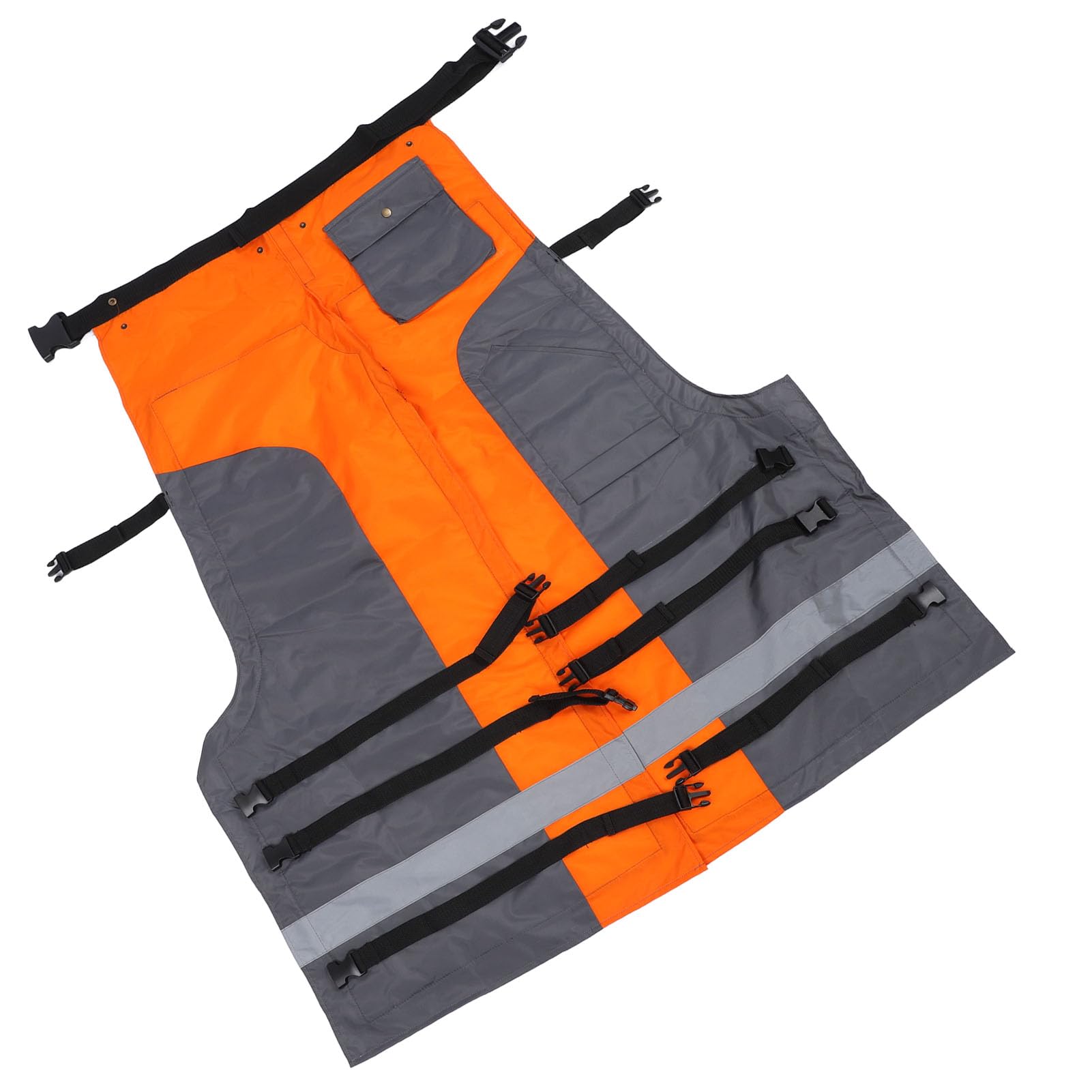 Pantalones Protectores para Motosierra, Equipo de Seguridad para Motosierra con Cinturón Ajustable, Protección de Seguridad, Color Naranja