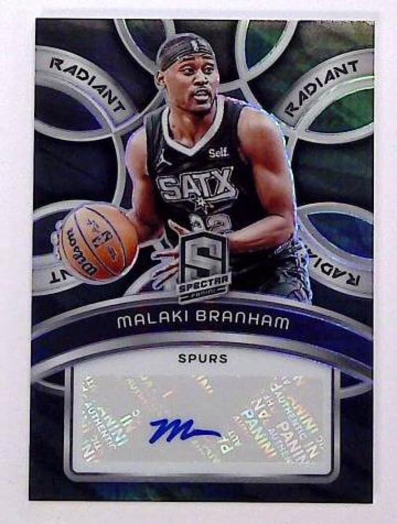 2023-24 Panini Spectra Radiant Signature #RS-MBH Malaki Branham AUTO 7/10 San Antonio Spurs NBA Basketball Trading Card