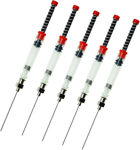 Miniatura 9 de Asvine Paquete de 5 unidades de relleno de jeringa de tinta para pluma estilográfica, convertidor de resorte con punta de aguja roma extraíble